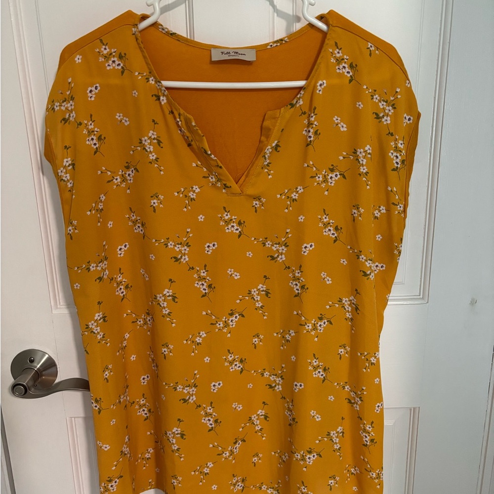 Floral Yellow Maternity Blouse